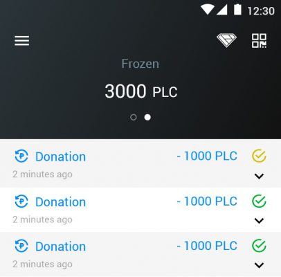 How it works — creating a wallet, buying PLC, making donations